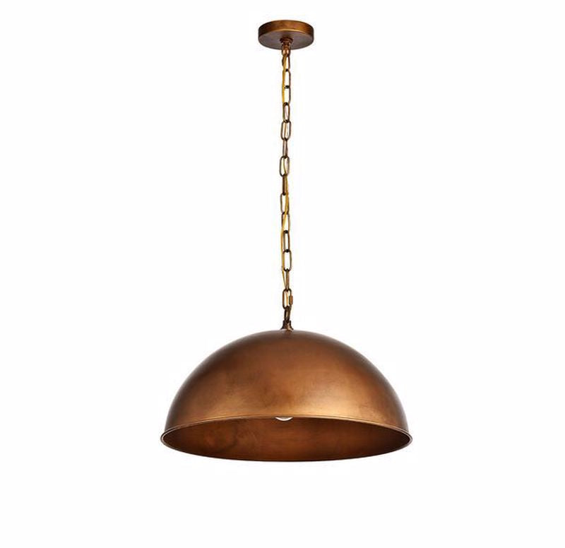 COPPER DOME CEILING LIGHT, HAMMERED